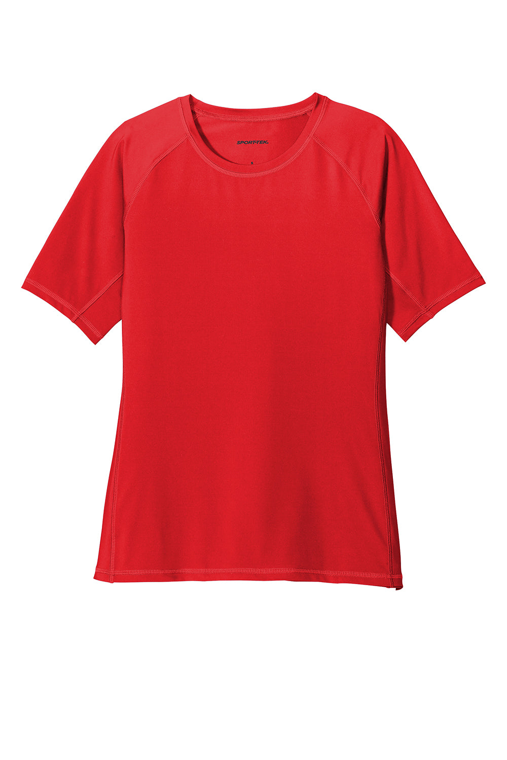 Sport-Tek LST470 Womens Rashguard Moisture Wicking Short Sleeve Crewneck T-Shirt True Red Flat Front