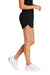 Sport-Tek LST484 Womens Repeat Swift Shorts w/ Pockets Black Model Side