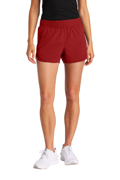 Sport-Tek LST484 Womens Repeat Swift Shorts w/ Pockets Deep Red Model Front