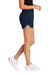 Sport-Tek LST484 Womens Repeat Swift Shorts w/ Pockets True Navy Blue Model Side