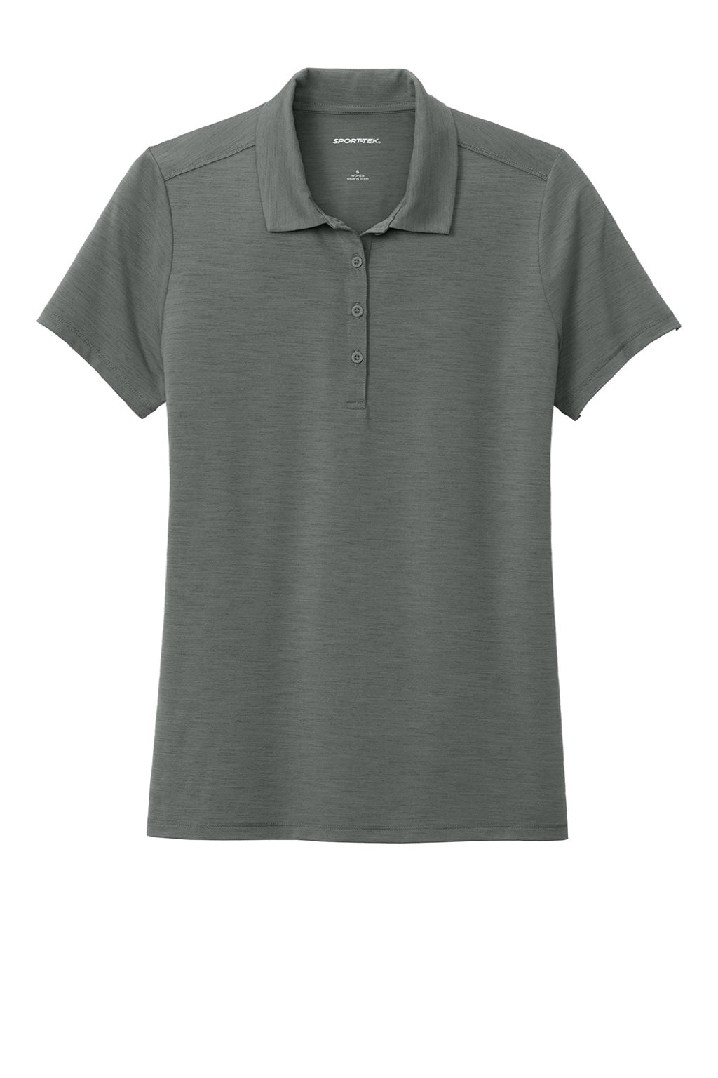 Sport-Tek LST490 Womens Versa Moisture Wicking Short Sleeve Polo Shirt Shadow Grey Flat Front