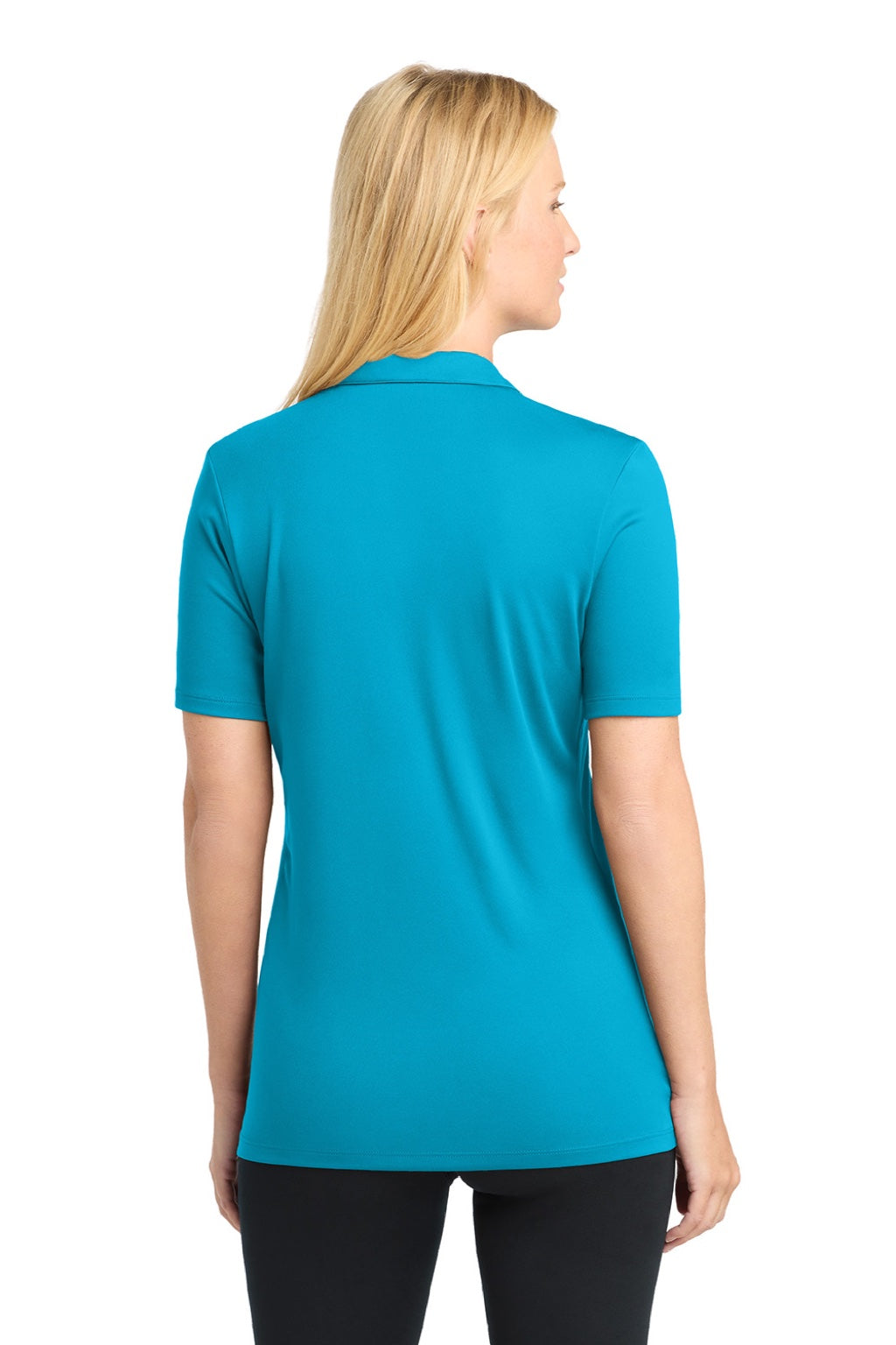 Sport-Tek LST520 Womens Moisture Wicking Short Sleeve Polo Shirt Sapphire Blue Model Back