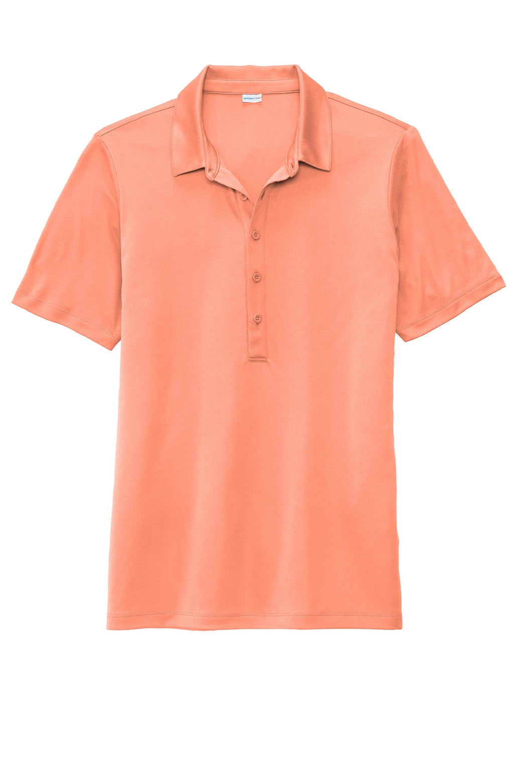 Sport-Tek LST520 Womens Moisture Wicking Short Sleeve Polo Shirt Soft Coral Orange Flat Front