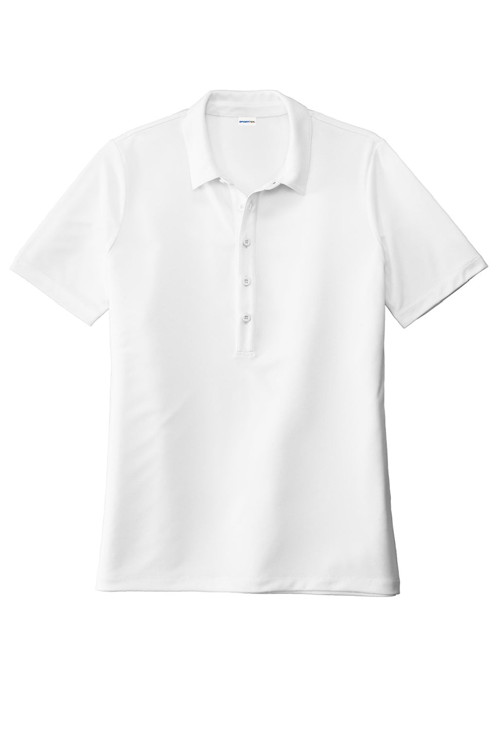 Sport-Tek LST520 Womens Moisture Wicking Short Sleeve Polo Shirt White Flat Front