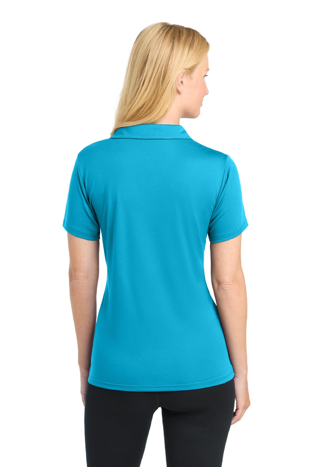 Sport-Tek LST550 Womens Competitor Moisture Wicking Short Sleeve Polo Shirt Atomic Blue Model Back