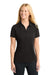 Sport-Tek LST550 Womens Competitor Moisture Wicking Short Sleeve Polo Shirt Black Model Front