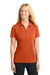 Sport-Tek LST550 Womens Competitor Moisture Wicking Short Sleeve Polo Shirt Deep Orange Model Front