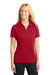 Sport-Tek LST550 Womens Competitor Moisture Wicking Short Sleeve Polo Shirt Deep Red Model Front