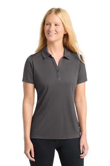 Sport-Tek LST550 Womens Competitor Moisture Wicking Short Sleeve Polo Shirt Iron Grey Model Front