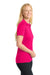 Sport-Tek LST550 Womens Competitor Moisture Wicking Short Sleeve Polo Shirt Raspberry Pink Model Side