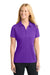 Sport-Tek LST550 Womens Competitor Moisture Wicking Short Sleeve Polo Shirt Purple Model Front