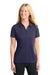 Sport-Tek LST550 Womens Competitor Moisture Wicking Short Sleeve Polo Shirt True Navy Blue Model Front