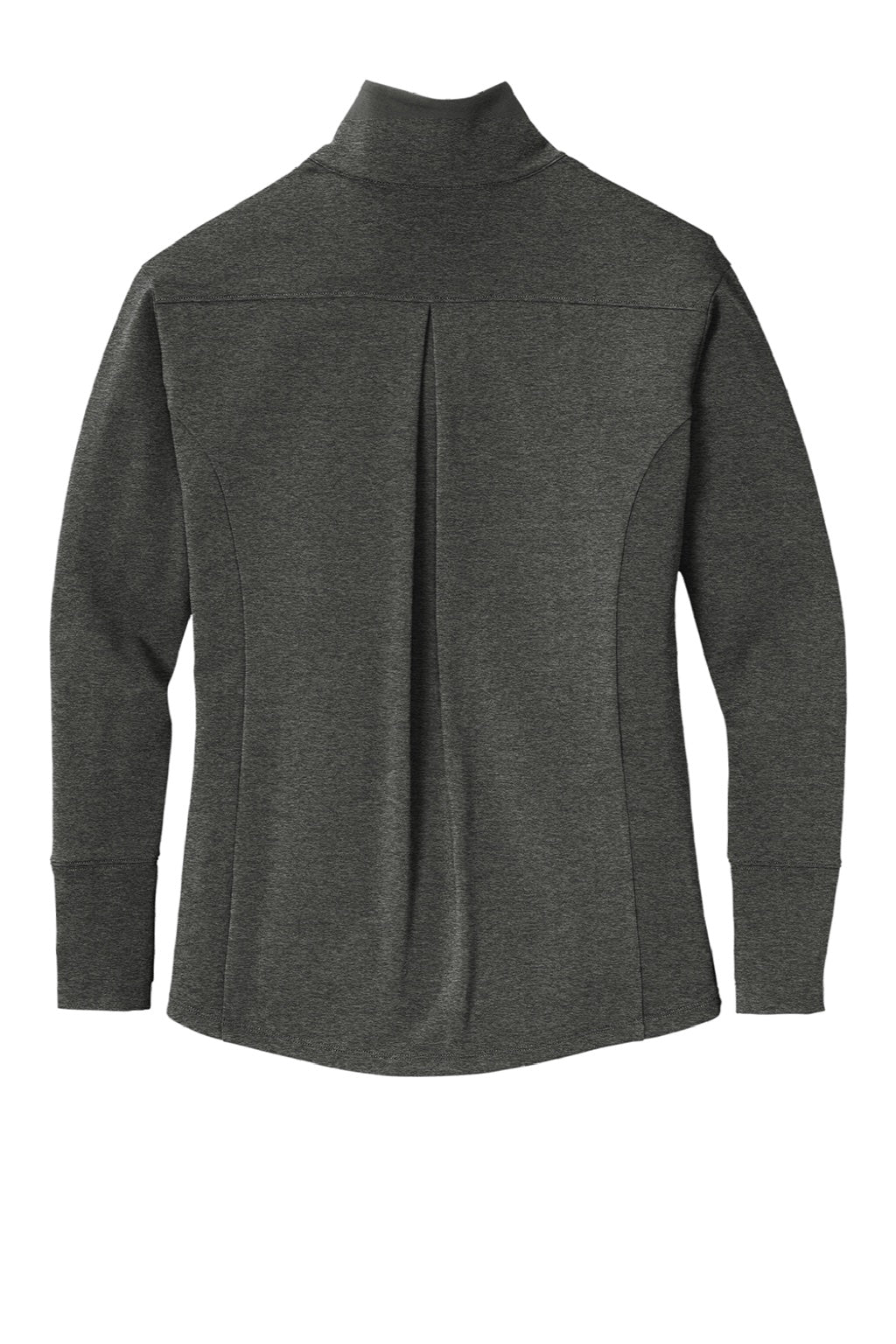 Sport-Tek LST560 Womens Flex Fleece Moisture Wicking Full Zip Sweatshirt w/ Pockets Heather Dark Grey Flat Back