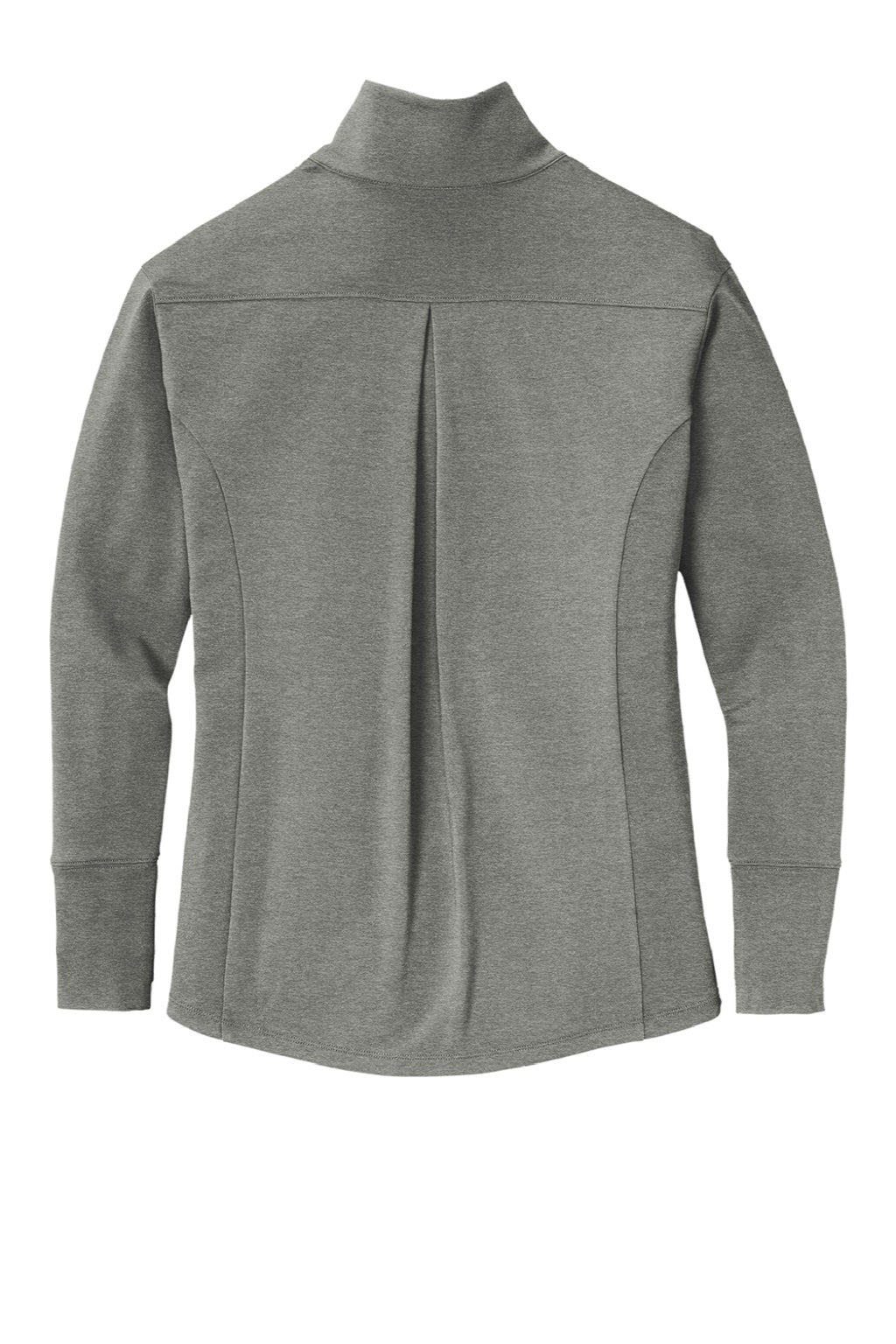 Sport-Tek LST560 Womens Flex Fleece Moisture Wicking Full Zip Sweatshirt w/ Pockets Heather Light Grey Flat Back