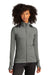 Sport-Tek LST560 Womens Flex Fleece Moisture Wicking Full Zip Sweatshirt w/ Pockets Heather Light Grey Model Front