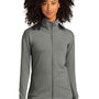 Sport-Tek Womens Flex Fleece Moisture Wicking Full Zip Sweatshirt w/ Pockets - Heather Light Grey