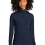 Sport-Tek Womens Flex Fleece Moisture Wicking Full Zip Sweatshirt w/ Pockets - True Navy Blue
