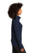 Sport-Tek LST560 Womens Flex Fleece Moisture Wicking Full Zip Sweatshirt w/ Pockets True Navy Blue Model Side