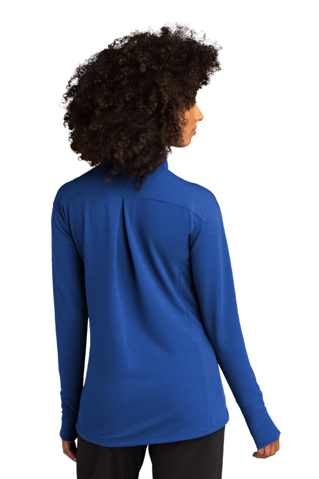 Sport-Tek LST560 Womens Flex Fleece Moisture Wicking Full Zip Sweatshirt w/ Pockets True Royal Blue Model Back