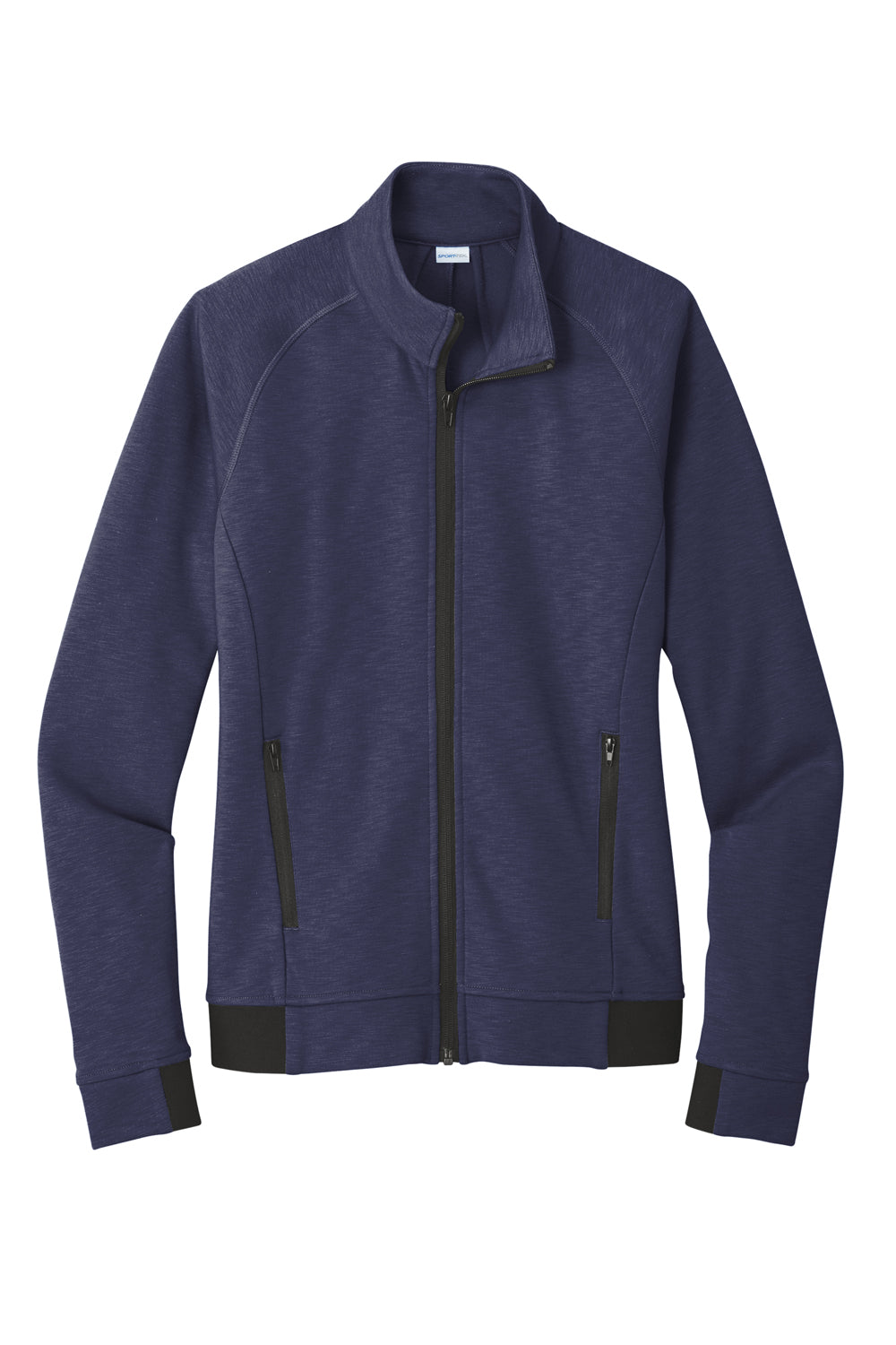Sport-Tek LST570 Womens Strive PosiCharge Full Zip Jacket True Navy Blue Flat Front
