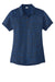 Sport-Tek LST590 Womens Electric Heather Moisture Wicking Short Sleeve Polo Shirt Dark Royal Blue Electric Flat Front