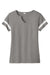 Sport-Tek LST6041 Womens Halftime Notch Neck Short Sleeve T-Shirt Heather Vintage Grey/White Flat Front