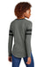 Sport-Tek LST6043 Womens Halftime Stripe Long Sleeve V-Neck T-Shirt Heather Vintage Grey/Black Model Back