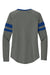 Sport-Tek LST6043 Womens Halftime Stripe Long Sleeve V-Neck T-Shirt Heather Vintage Grey/True Royal Blue Flat Back