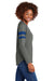 Sport-Tek LST6043 Womens Halftime Stripe Long Sleeve V-Neck T-Shirt Heather Vintage Grey/True Royal Blue Model Side