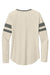 Sport-Tek LST6043 Womens Halftime Stripe Long Sleeve V-Neck T-Shirt Ecru/Heather Vintage Grey Flat Back