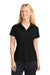 Sport-Tek LST650 Womens Sport-Wick Moisture Wicking Short Sleeve Polo Shirt Black Model Front
