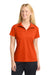 Sport-Tek LST650 Womens Sport-Wick Moisture Wicking Short Sleeve Polo Shirt Deep Orange Model Front