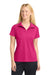 Sport-Tek LST650 Womens Sport-Wick Moisture Wicking Short Sleeve Polo Shirt Raspberry Pink Model Front