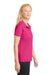Sport-Tek LST650 Womens Sport-Wick Moisture Wicking Short Sleeve Polo Shirt Raspberry Pink Model Side