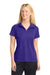 Sport-Tek LST650 Womens Sport-Wick Moisture Wicking Short Sleeve Polo Shirt Purple Model Front