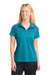 Sport-Tek LST650 Womens Sport-Wick Moisture Wicking Short Sleeve Polo Shirt Tropic Blue Model Front