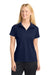 Sport-Tek LST650 Womens Sport-Wick Moisture Wicking Short Sleeve Polo Shirt True Navy Blue Model Front