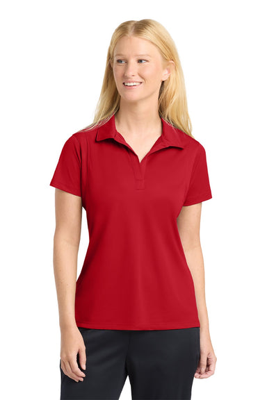 Sport-Tek LST650 Womens Sport-Wick Moisture Wicking Short Sleeve Polo Shirt True Red Model Front