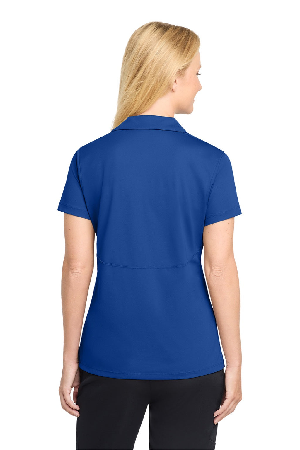 Sport-Tek LST650 Womens Sport-Wick Moisture Wicking Short Sleeve Polo Shirt True Royal Blue Model Back