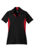 Sport-Tek LST655 Womens Sport-Wick Moisture Wicking Short Sleeve Polo Shirt Black/Deep Red Flat Front