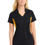 Sport-Tek Womens Sport-Wick Moisture Wicking Short Sleeve Polo Shirt - Black/Gold