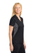 Sport-Tek LST655 Womens Sport-Wick Moisture Wicking Short Sleeve Polo Shirt Black/Iron Grey Model Side