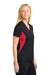 Sport-Tek LST655 Womens Sport-Wick Moisture Wicking Short Sleeve Polo Shirt Black/True Red Model Side