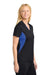 Sport-Tek LST655 Womens Sport-Wick Moisture Wicking Short Sleeve Polo Shirt Black/True Royal Blue Model Side