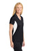 Sport-Tek LST655 Womens Sport-Wick Moisture Wicking Short Sleeve Polo Shirt Black/White Model Side