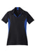 Sport-Tek LST655 Womens Sport-Wick Moisture Wicking Short Sleeve Polo Shirt Black/True Royal Blue Flat Front