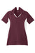 Sport-Tek LST655 Womens Sport-Wick Moisture Wicking Short Sleeve Polo Shirt Maroon/White Flat Front
