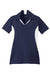 Sport-Tek LST655 Womens Sport-Wick Moisture Wicking Short Sleeve Polo Shirt True Navy Blue/White Flat Front