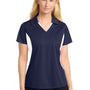 Sport-Tek Womens Sport-Wick Moisture Wicking Short Sleeve Polo Shirt - True Navy Blue/White