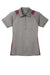 Sport-Tek LST665 Womens Heather Contender Moisture Wicking Short Sleeve Polo Shirt Heather Vintage Grey/Maroon Flat Front